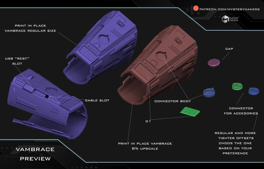 Hinged Mandalorian Vambrace W/Optional Accessories