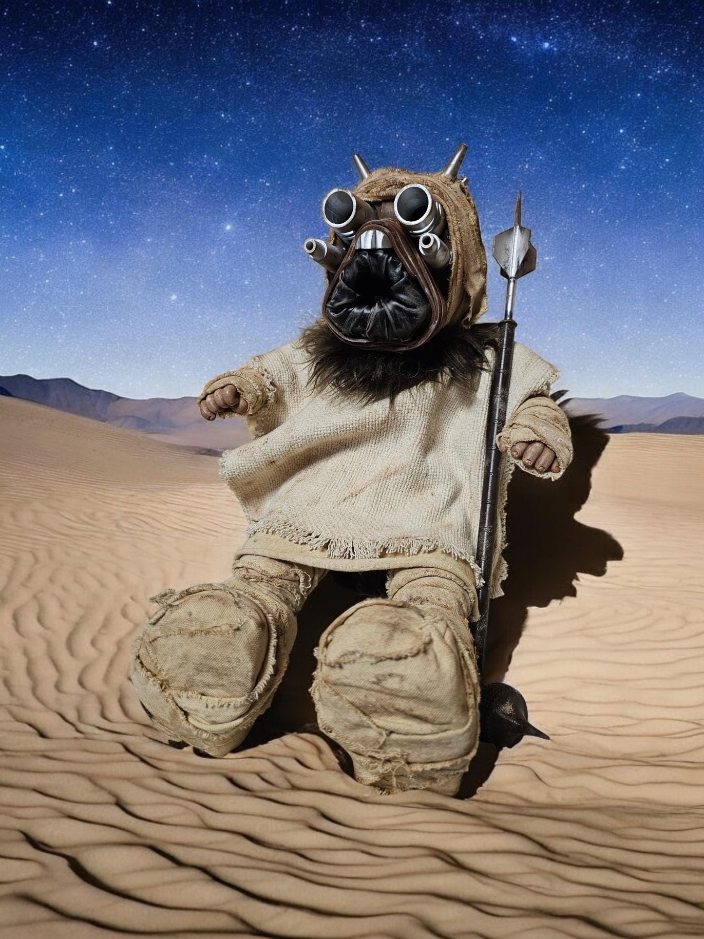 Handcrafted Raider Plush Doll, 20" Weathered Prop