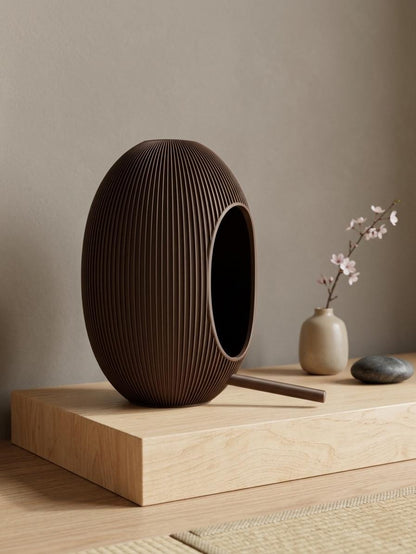 Beautiful Japandi Birdhouse - Removable Perch