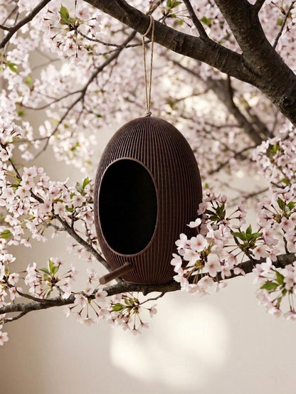 Beautiful Japandi Birdhouse - Removable Perch