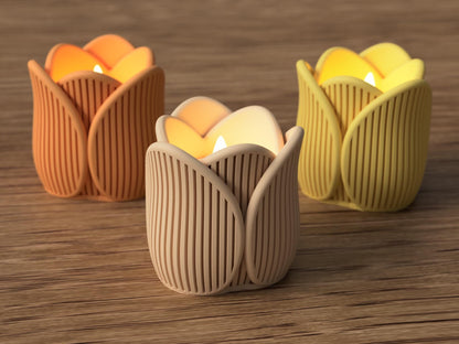 Tulip Tea Light Holder - Textured
