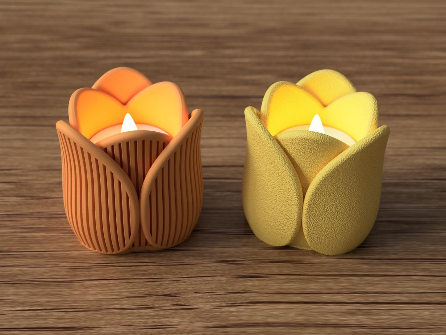 Tulip Tea Light Holder - Ribbed