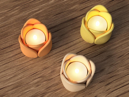 Tulip Tea Light Holder - Ribbed