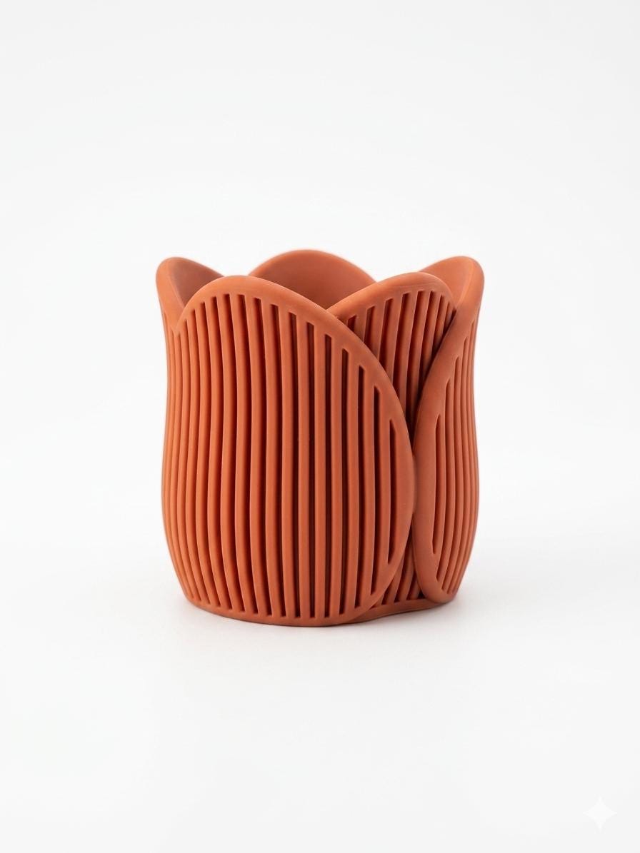 Tulip Tea Light Holder - Ribbed
